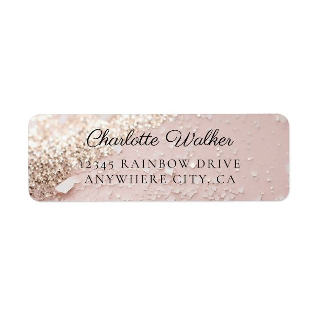 Glitter Bridal Shower  Return Address Label (Front)