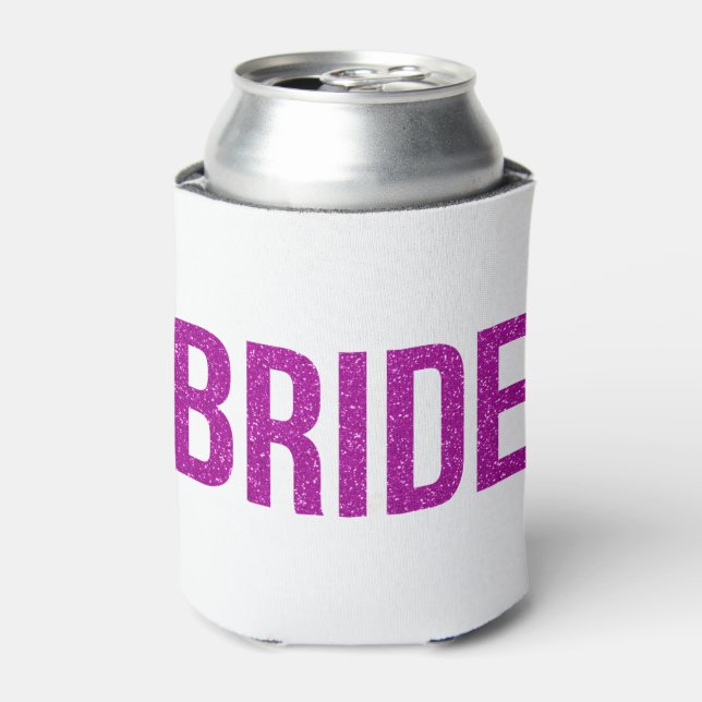 Glitter Bride Pink Can Cooler (Can Front)