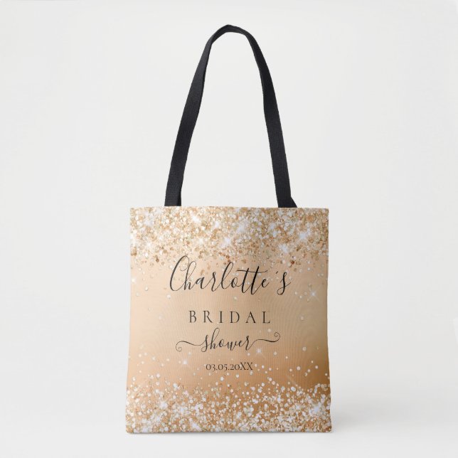 GLITTER BRIDESMAID GIFT TOTE BAG (Front)