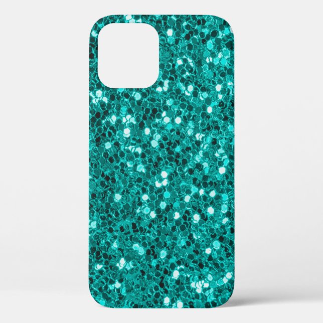 Glitter bright turquoise texture Case-Mate iPhone case (Back)