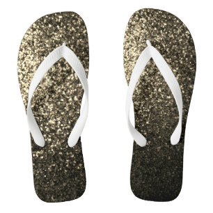 Glitter bronze thongs