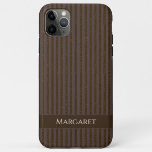 Glitter brown Minimal Modern Initial Monogram iPhone 11 Pro Max Case