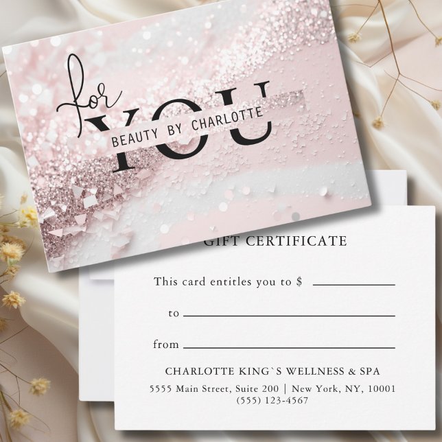 GLITTER BUSINESS ENTITY CERTIFICATE | for you (PERSONALIZED BUSINESS GIFT CERTIFICATE | Glitter.)