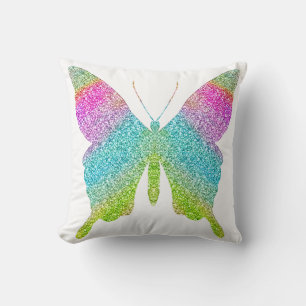 Glitter Butterfly Pillow - pick a background color
