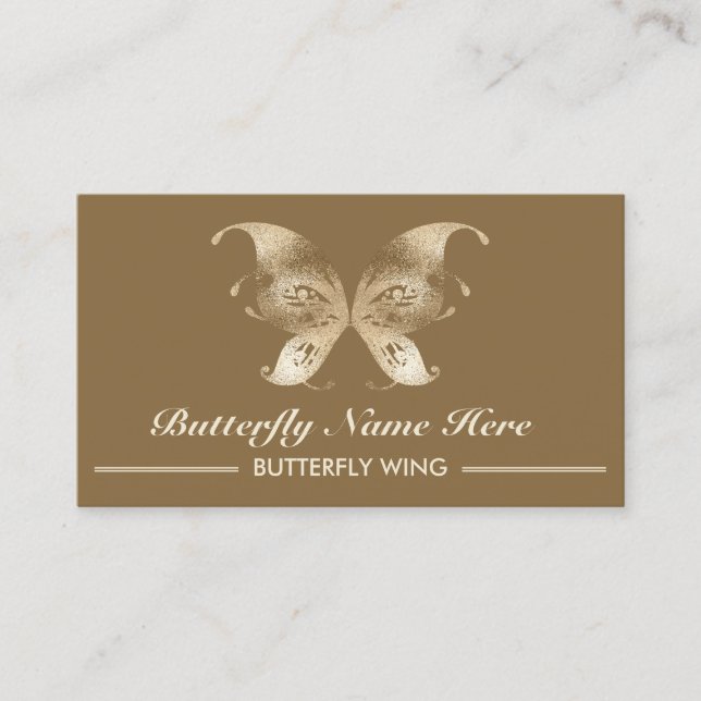 Glitter Butterfly Wing Swirl Decorative Business Card (Front)