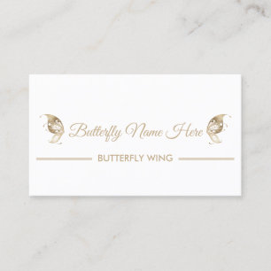 Glitter Butterfly Wings Swirl Decor Gold Business Card