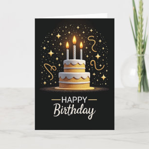 Glitter Cake Birthday Card