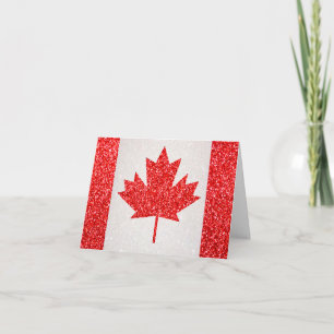 Glitter Canada flag note card