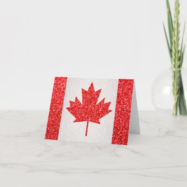 Glitter Canada flag note card (Front)