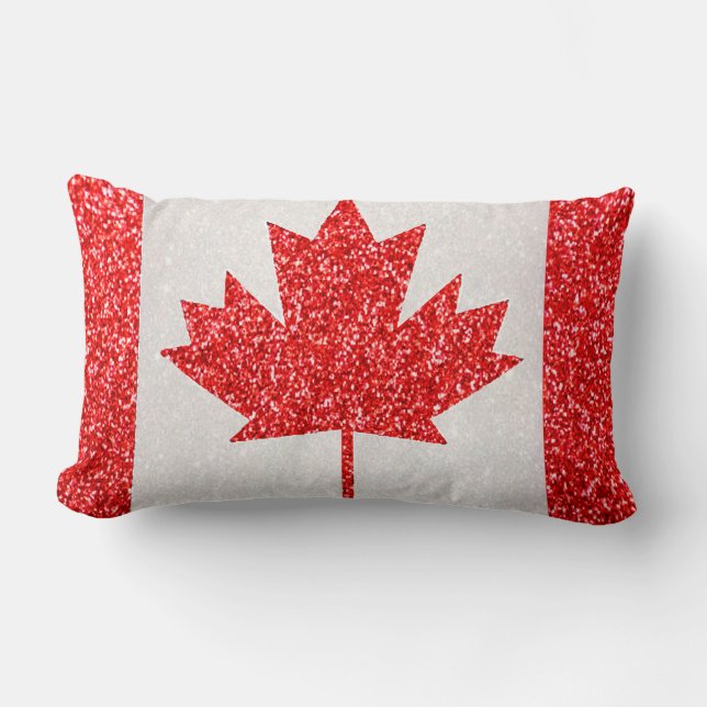 Glitter Canada flag rectangle accent pillow (Front)