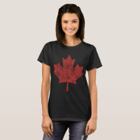 Glitter Canadian T-Shirt Red Maple Leaf Canada Day