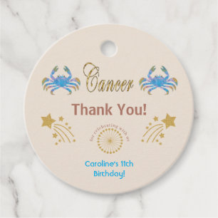 Glitter Cancer, Gold Shooting Stars Thank You Favour Tags