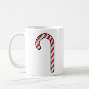 Glitter Candy Cane Coffee Mug