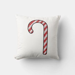 Glitter Candy Cane Cushion