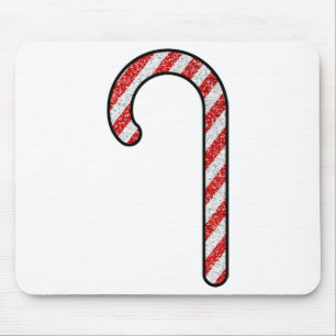 Glitter Candy Cane Mouse Pad