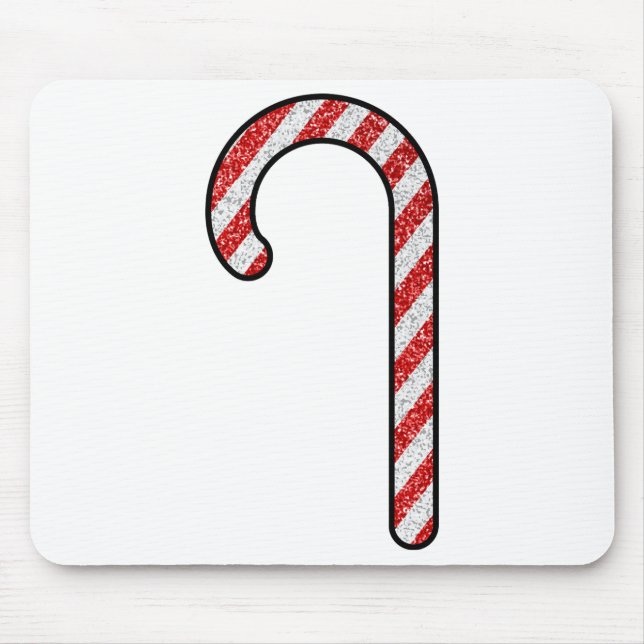 Glitter Candy Cane Mouse Pad (Front)
