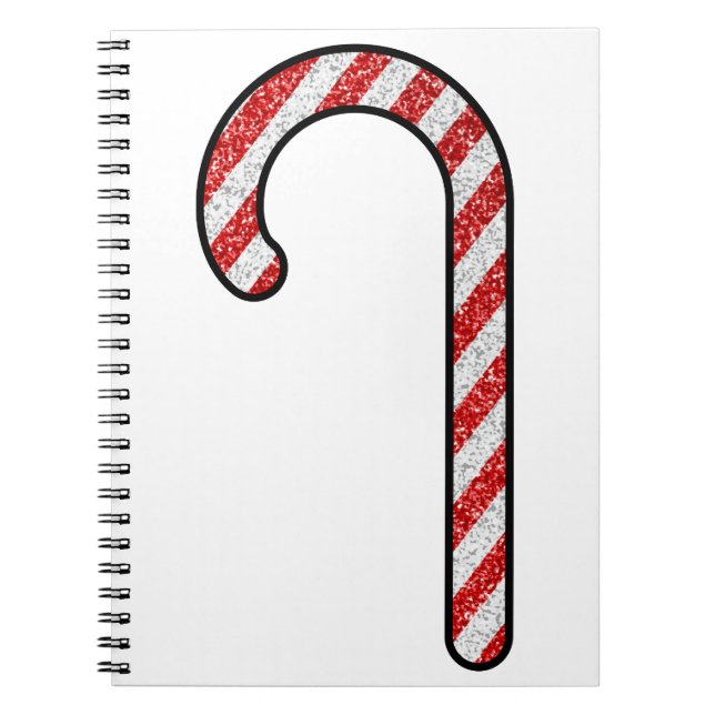 Glitter Candy Cane Notebook (Front)