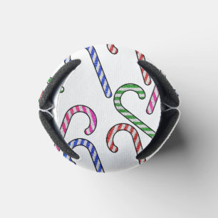 Glitter Candy Cane Pattern Can Cooler