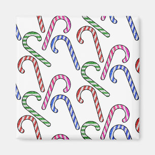 Glitter Candy Cane Pattern Magnet