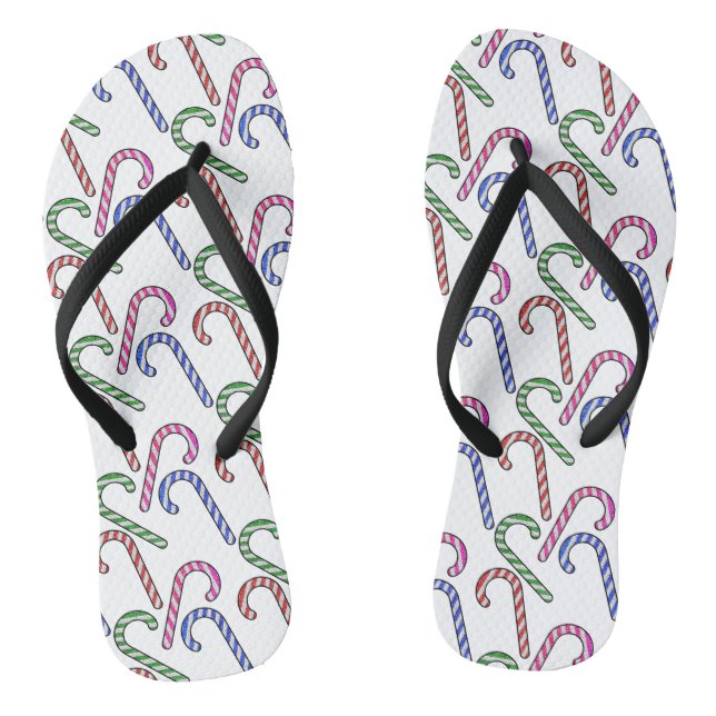 Glitter Candy Cane Pattern Thongs (Footbed)