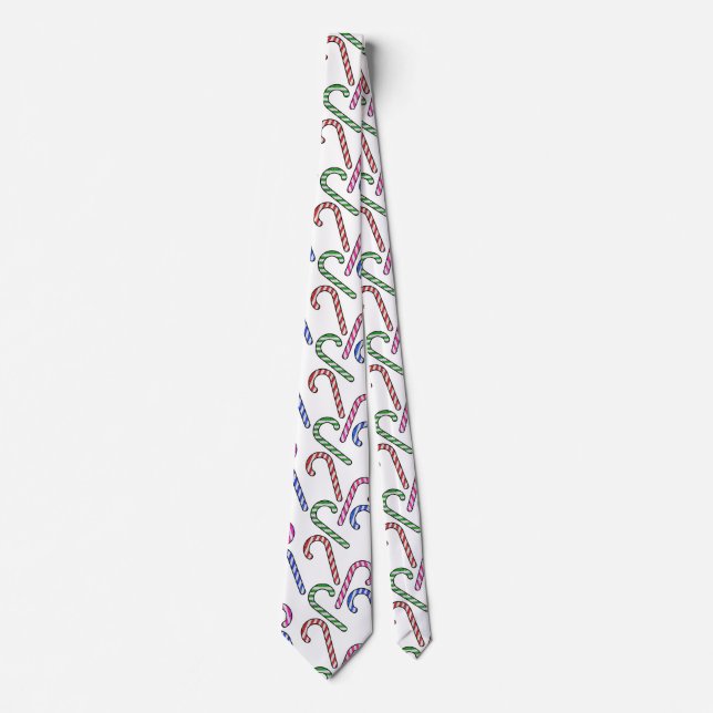 Glitter Candy Cane Pattern Tie (Front)