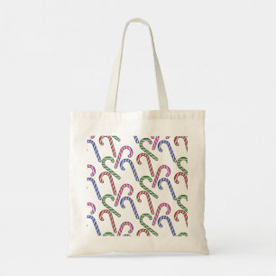Glitter Candy Cane Pattern Tote Bag