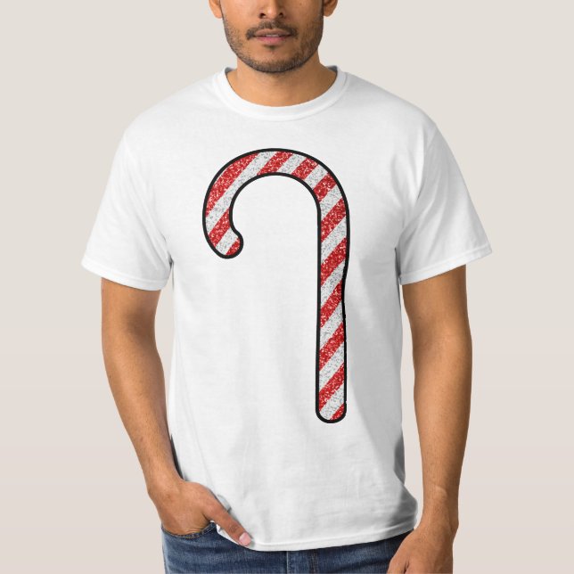 Glitter Candy Cane T-Shirt (Front)