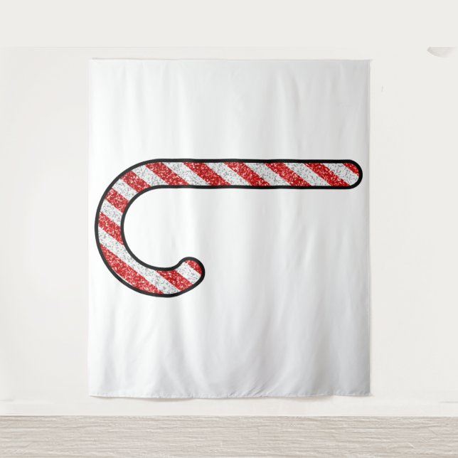 Glitter Candy Cane Tapestry (Front)