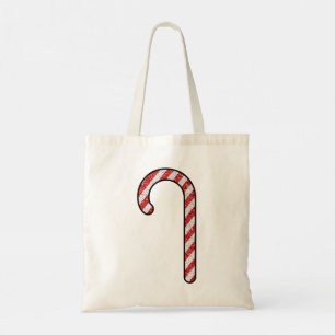 Glitter Candy Cane Tote Bag