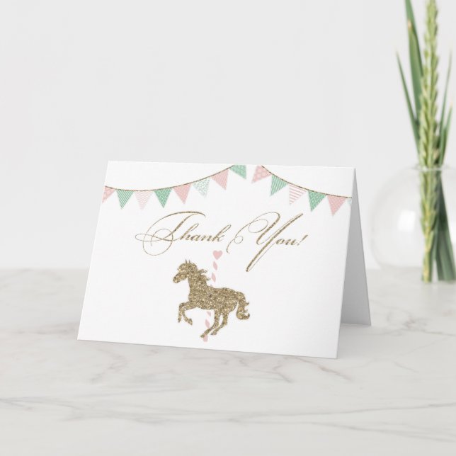 Glitter Carousel Horse | Thank You (Front)