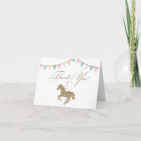 Glitter Carousel Horse | Thank You