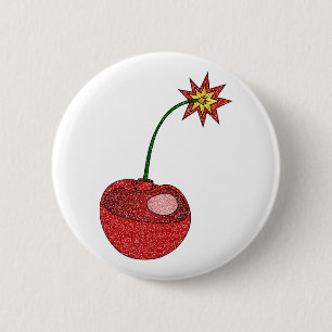 Glitter Cherry Bomb 6 Cm Round Badge
