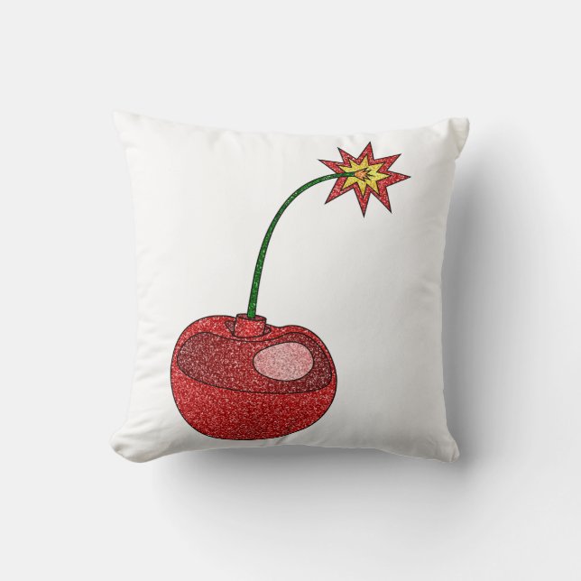 Glitter Cherry Bomb Cushion (Front)