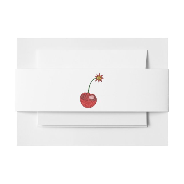 Glitter Cherry Bomb Invitation Belly Band (Front Example)