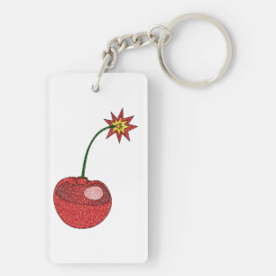Glitter Cherry Bomb Key Ring
