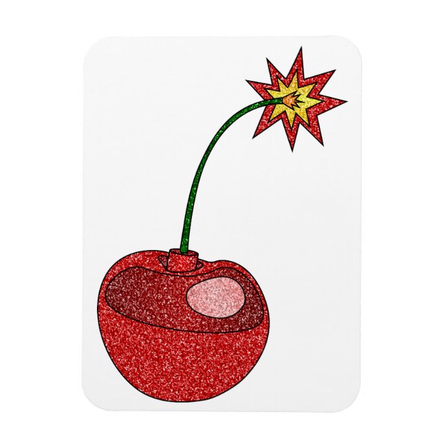 Glitter Cherry Bomb Magnet (Vertical)