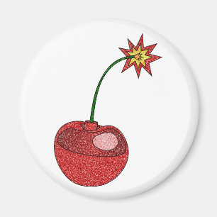 Glitter Cherry Bomb Magnet
