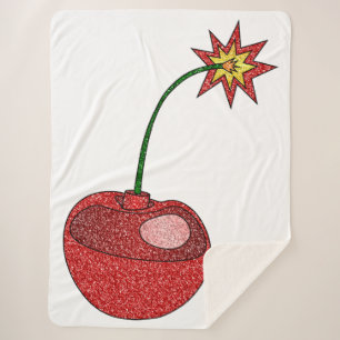 Glitter Cherry Bomb Sherpa Blanket