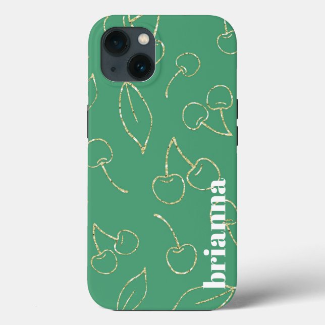 Glitter Cherry Green Case-Mate iPhone Case (Back)