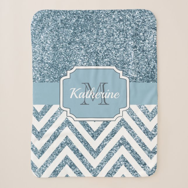 Glitter Chevron Sherpa Blanket (Front)