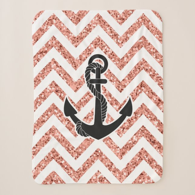 Glitter Chevrons Sherpa Blanket (Front)