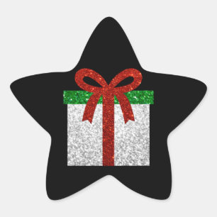Glitter Christmas Gift Star Sticker