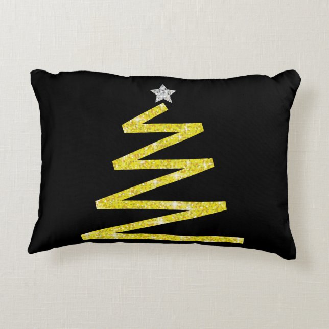 Glitter Christmas tree Decorative Cushion (Back)