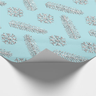 Glitter Christmas Tree Holidays Snowflakes Wrapping Paper