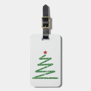 Glitter Christmas tree Luggage Tag
