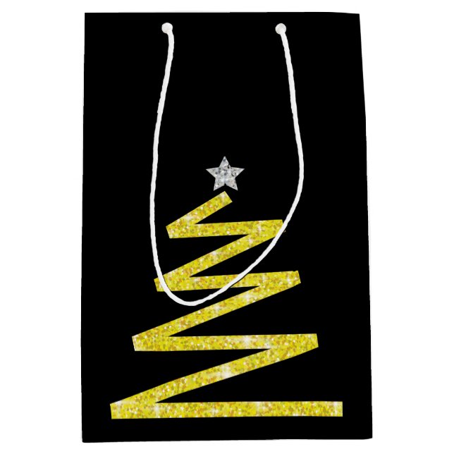 Glitter Christmas tree Medium Gift Bag (Front)