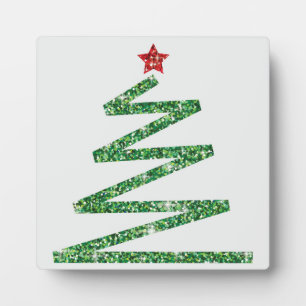Glitter Christmas tree Plaque