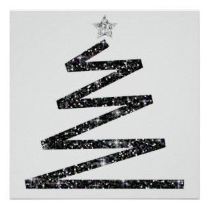 Glitter Christmas tree Poster