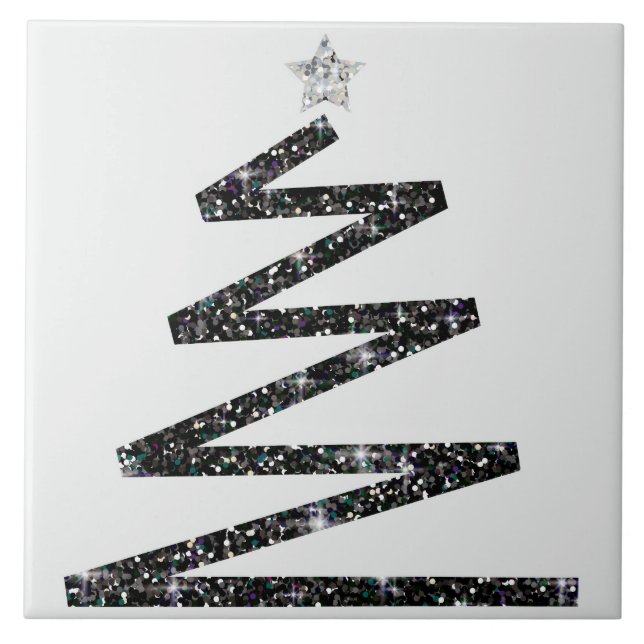 Glitter Christmas tree Tile (Front)