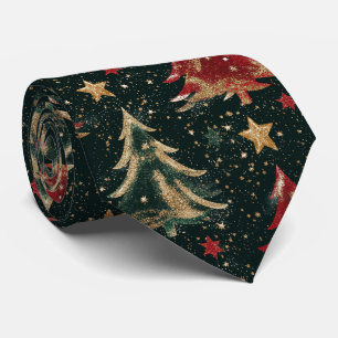 Glitter Christmas Trees & Stars (3) Tie